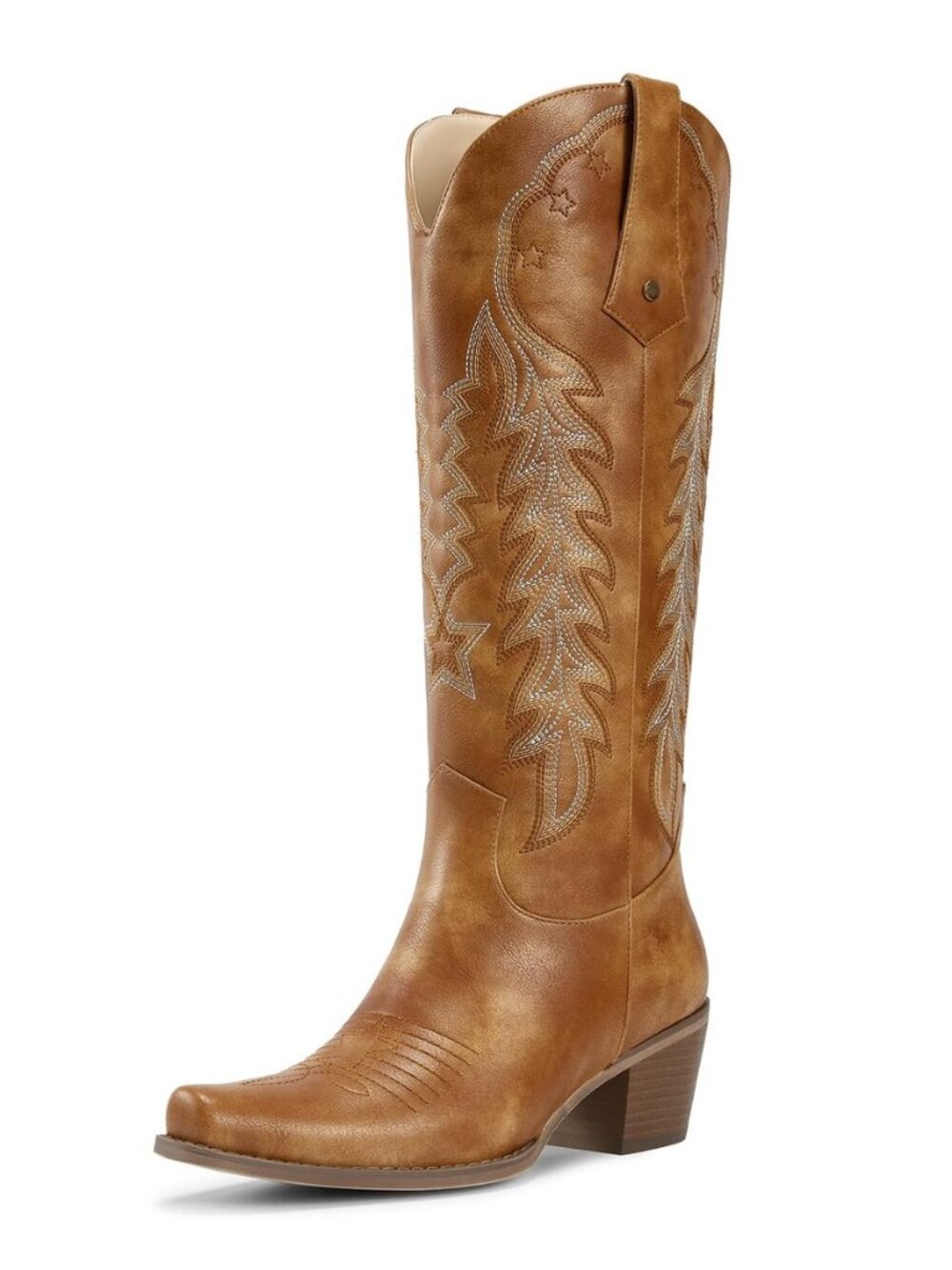 Cowboy Boots Womens Knee High Cowgirl Boots Embroidered Pointed Toe